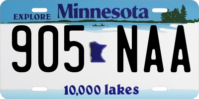 MN license plate 905NAA