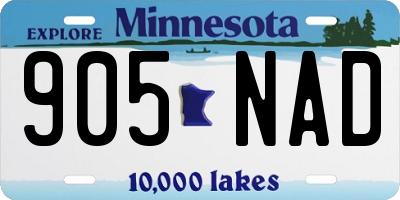 MN license plate 905NAD