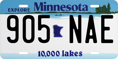 MN license plate 905NAE
