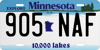 MN license plate 905NAF