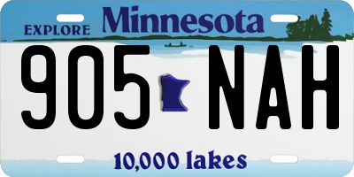 MN license plate 905NAH