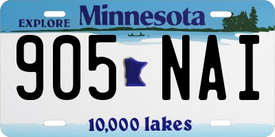 MN license plate 905NAI