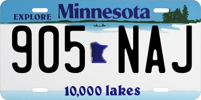 MN license plate 905NAJ