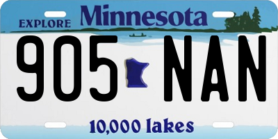 MN license plate 905NAN