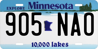 MN license plate 905NAO