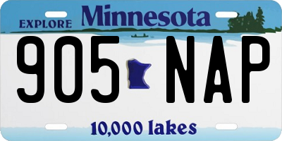 MN license plate 905NAP