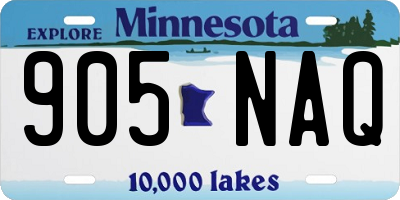 MN license plate 905NAQ