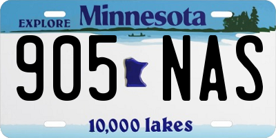 MN license plate 905NAS