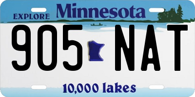 MN license plate 905NAT