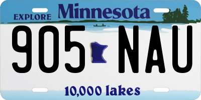 MN license plate 905NAU