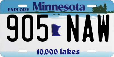 MN license plate 905NAW