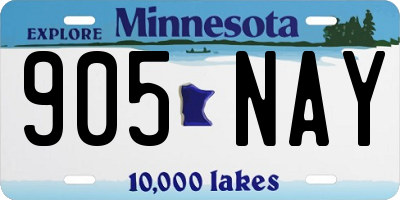 MN license plate 905NAY