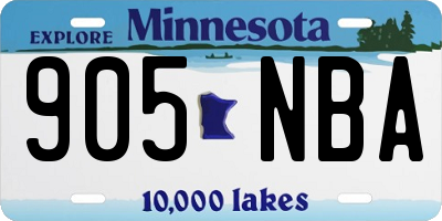 MN license plate 905NBA