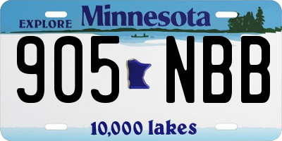 MN license plate 905NBB