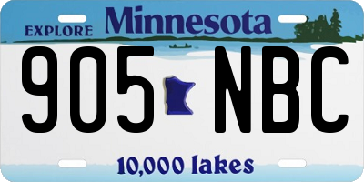 MN license plate 905NBC
