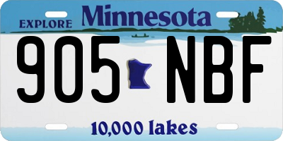 MN license plate 905NBF