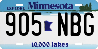MN license plate 905NBG