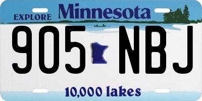 MN license plate 905NBJ