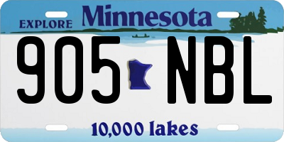 MN license plate 905NBL