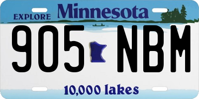 MN license plate 905NBM