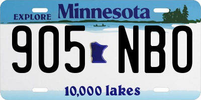 MN license plate 905NBO