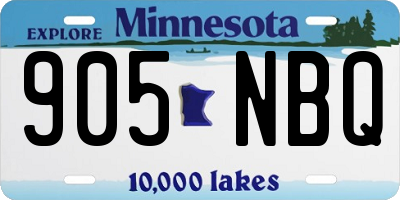 MN license plate 905NBQ