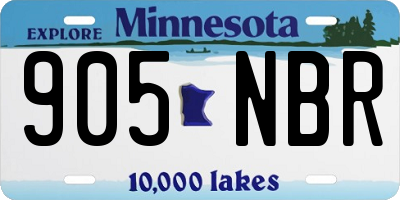 MN license plate 905NBR