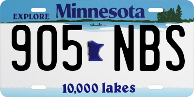 MN license plate 905NBS