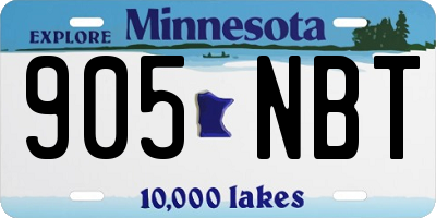 MN license plate 905NBT