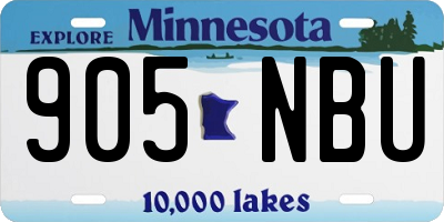 MN license plate 905NBU