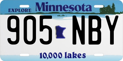 MN license plate 905NBY
