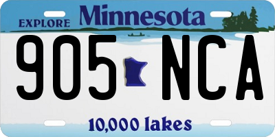 MN license plate 905NCA