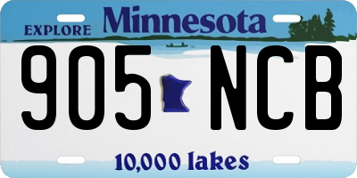 MN license plate 905NCB
