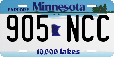 MN license plate 905NCC