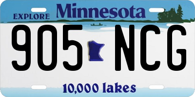 MN license plate 905NCG