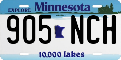 MN license plate 905NCH