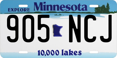 MN license plate 905NCJ