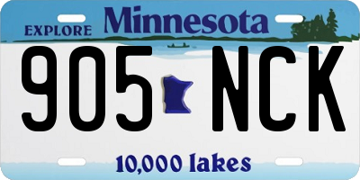 MN license plate 905NCK