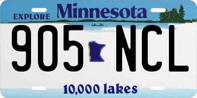 MN license plate 905NCL
