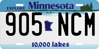 MN license plate 905NCM
