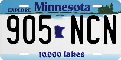 MN license plate 905NCN