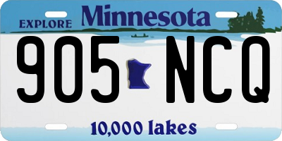 MN license plate 905NCQ