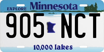 MN license plate 905NCT