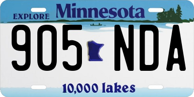 MN license plate 905NDA