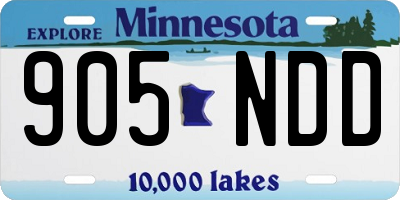 MN license plate 905NDD