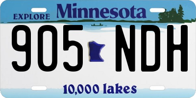 MN license plate 905NDH