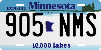 MN license plate 905NMS
