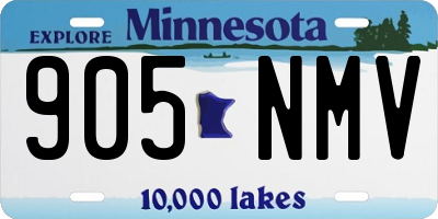 MN license plate 905NMV