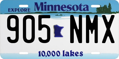 MN license plate 905NMX
