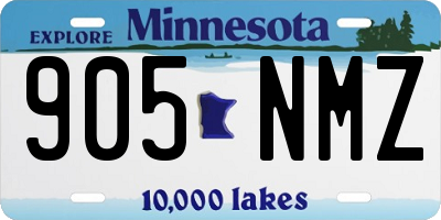 MN license plate 905NMZ